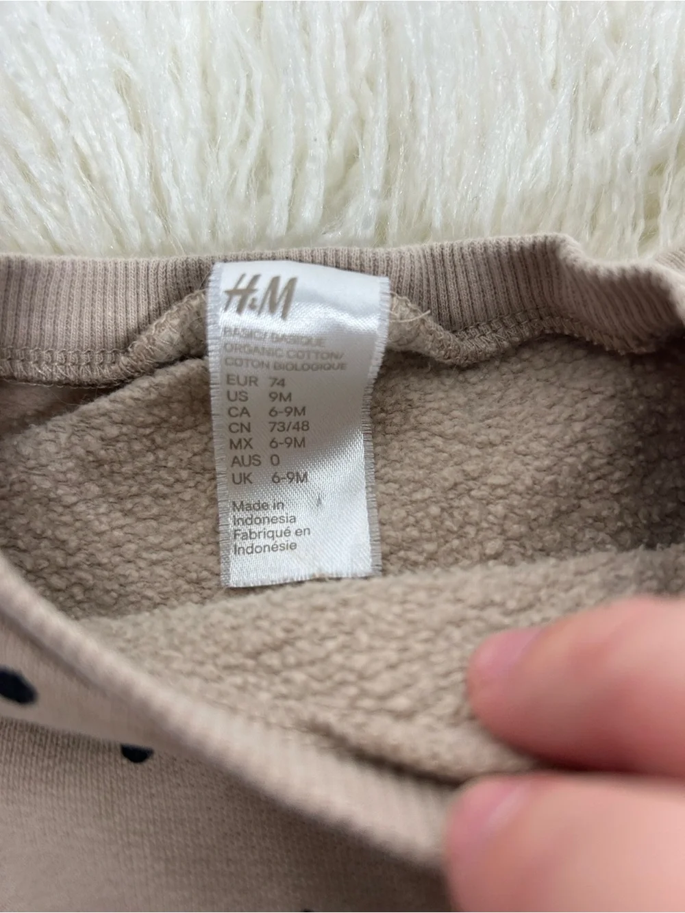 H&M & Carter’s Baby Neutral Outfit Mix Spotted Sweatshirt & Striped Pants Set